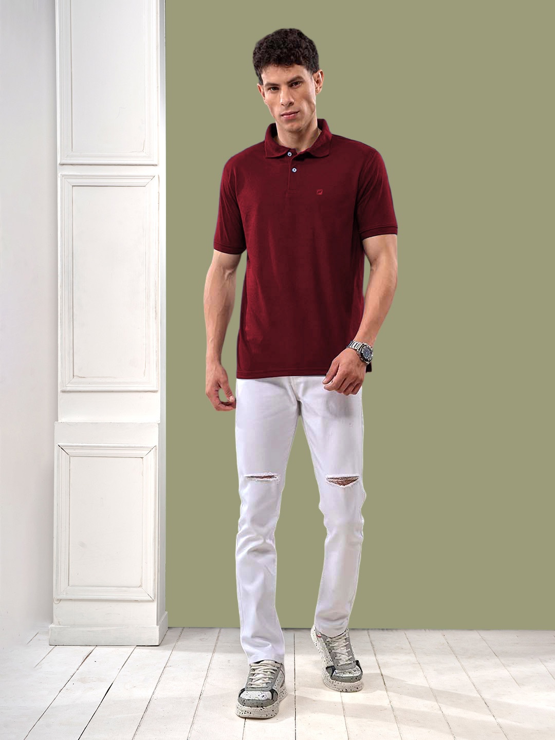 

LUX NITRO Polo Collar Anti Odour T-shirt, Maroon