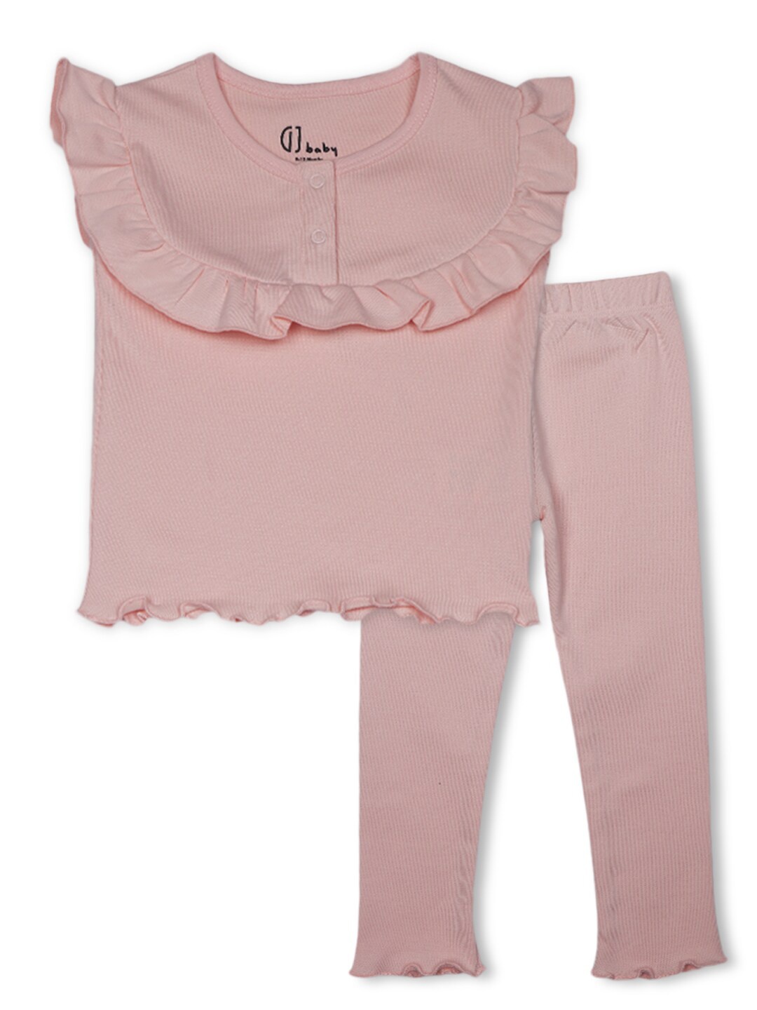 

Gini and Jony Infant Girls Pure Cotton Top With Trousers, Pink