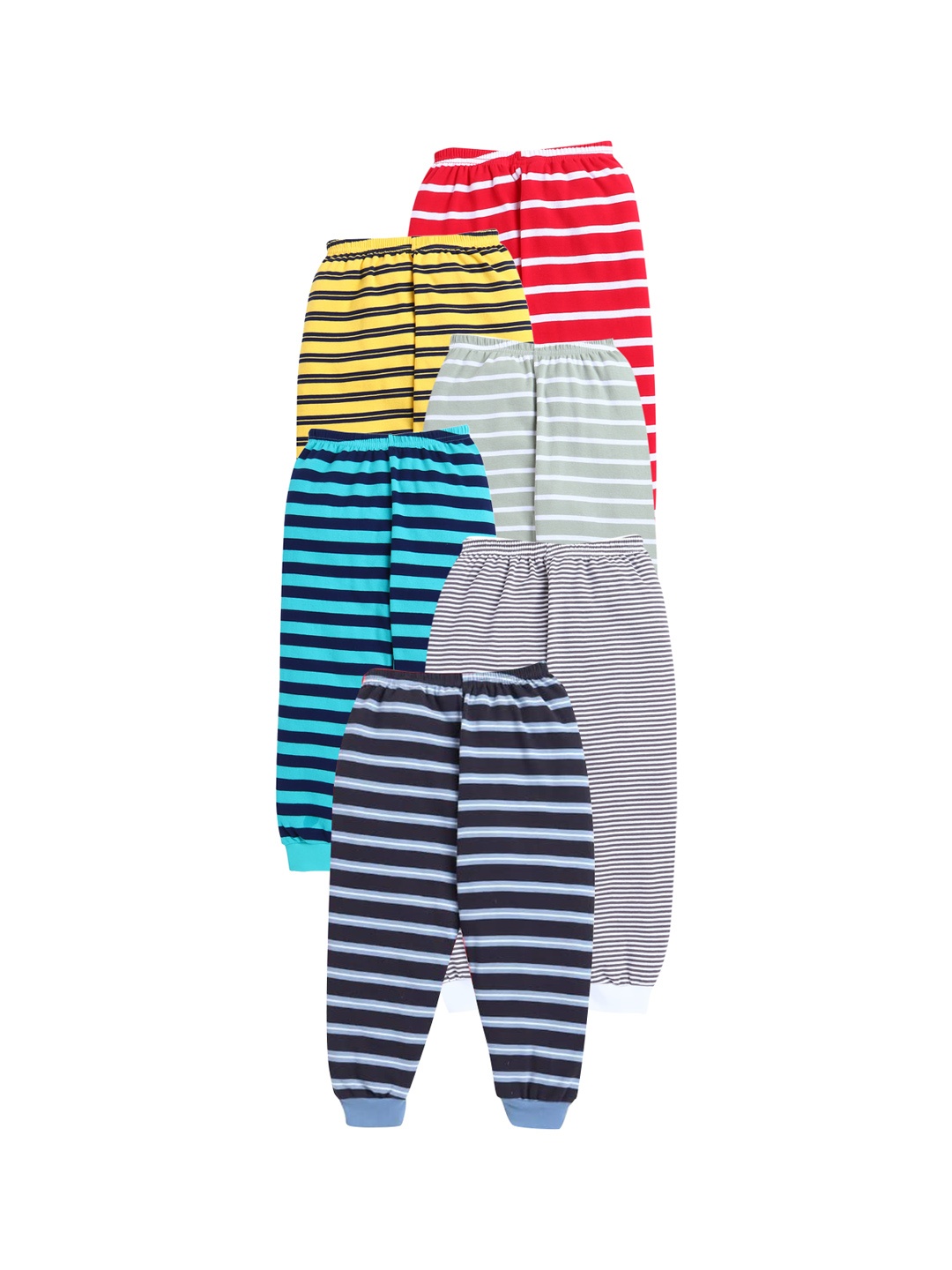 

EIO Infants 6Pcs Striped Cotton Joggers, Blue