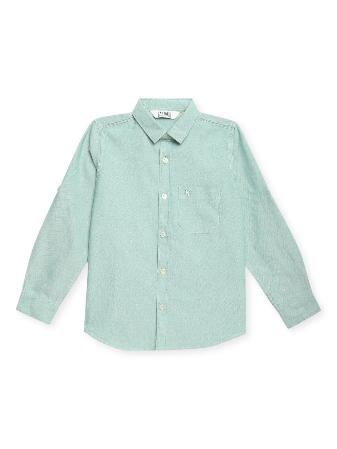 

Cantabil Boys Spread Collar Cotton Casual Shirt, Green