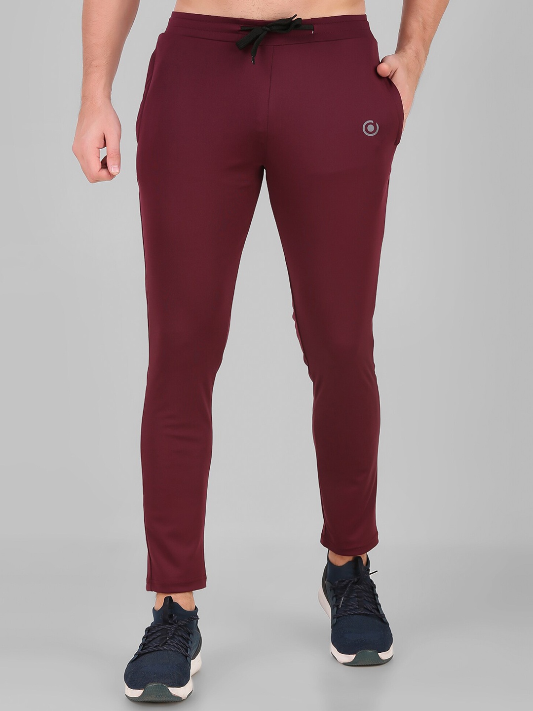 

DIAZ Men Brand Logo Printed Cotton Track Pant, Maroon