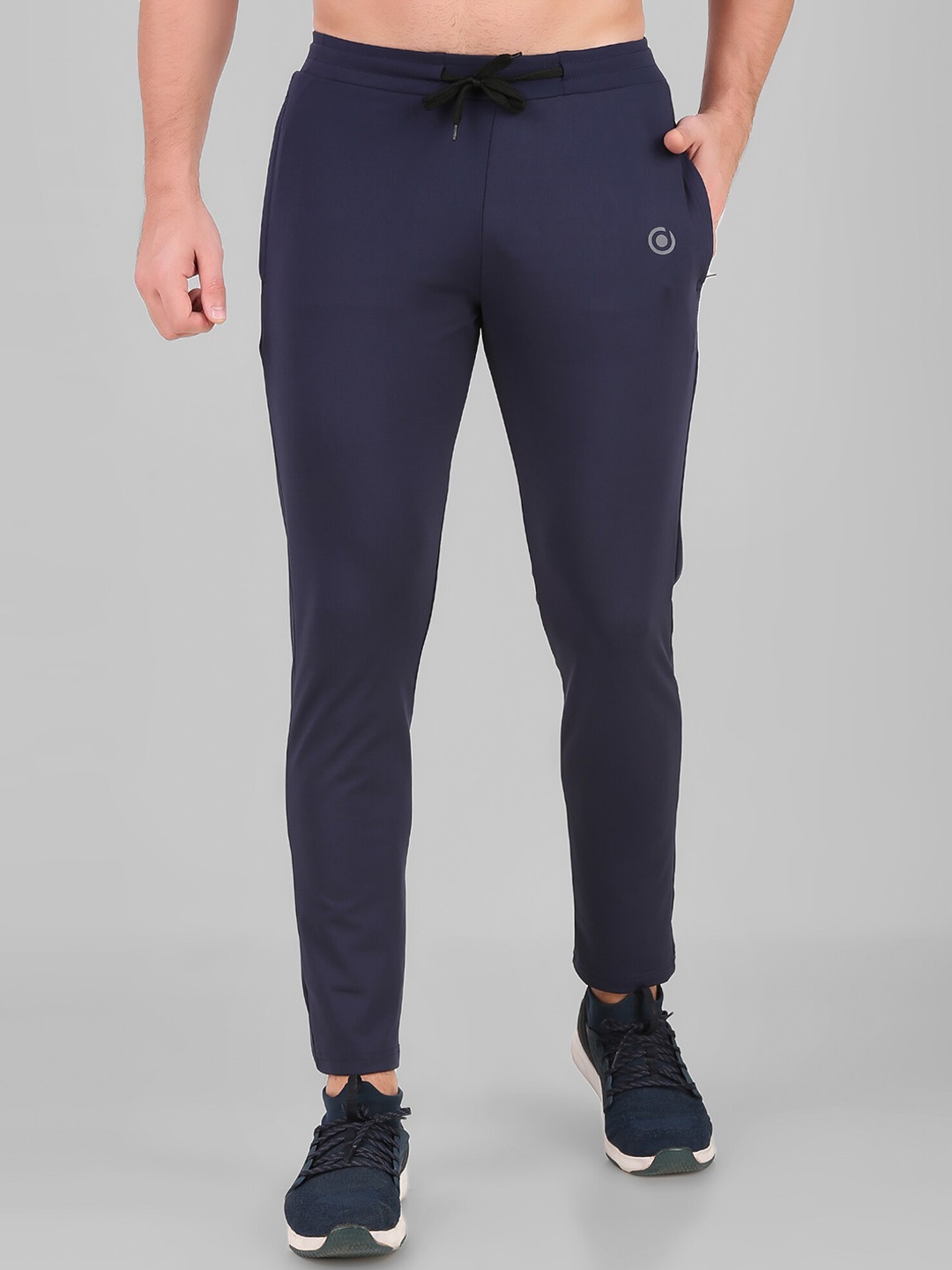 

DIAZ Men Brand Logo Printed Cotton Track Pant, Navy blue