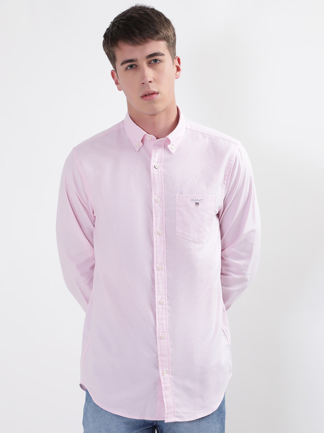 

GANT Classic Button Down Collar Opaque Oxford Cotton Casual Shirt, Pink