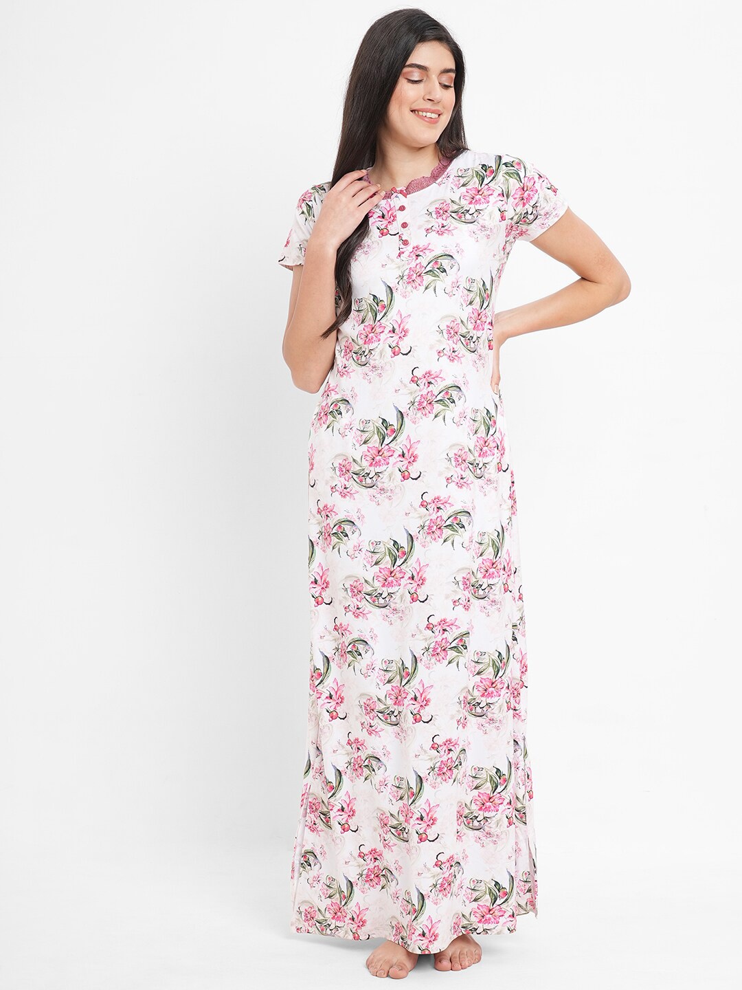 

Sweet Dreams Floral Printed Maxi Nightdress, Pink