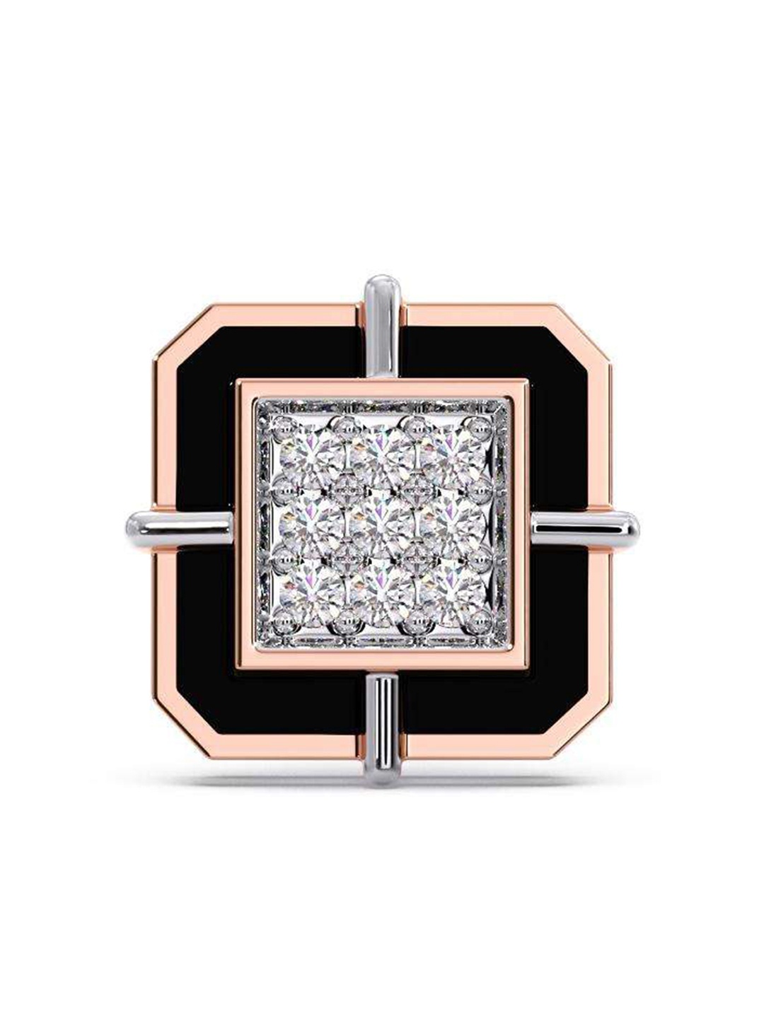 

CANDERE A KALYAN JEWELLERS COMPANY Men 18KT Rose Gold Diamond Stud Earring-1.31 g