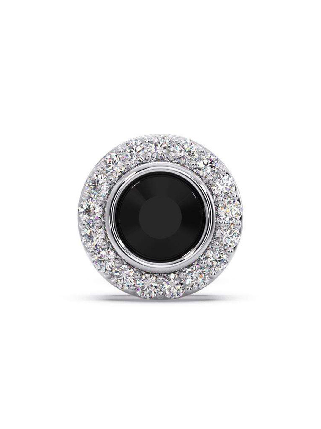 

CANDERE A KALYAN JEWELLERS COMPANY Men 18KT White Gold Diamond Stud Earring-1.2 g, Silver