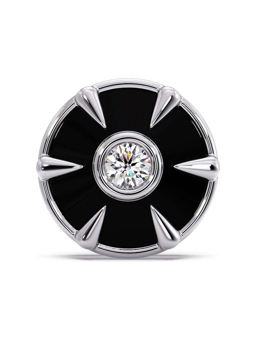 

CANDERE A KALYAN JEWELLERS COMPANY Diamond-Studded 14KT White Gold Stud Earrings - 1.11 gm, Silver