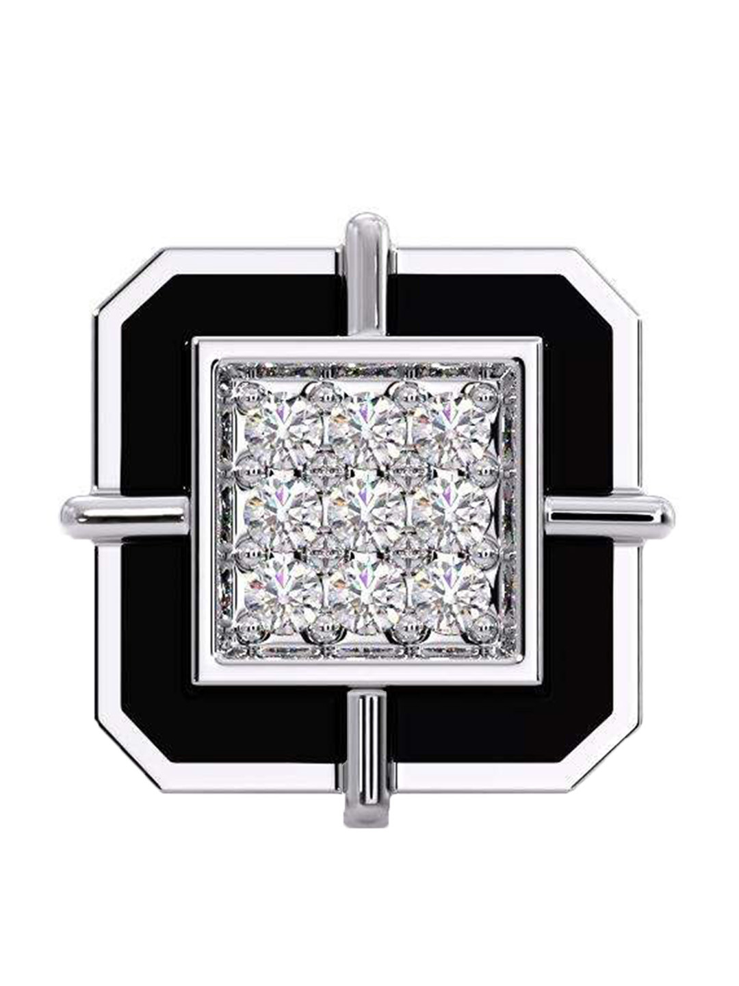 

CANDERE A KALYAN JEWELLERS COMPANY Men 18KT White Gold Diamond Stud Earring-1.31 g, Silver