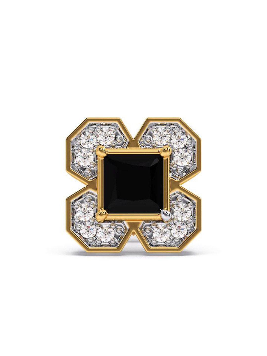 

CANDERE A KALYAN JEWELLERS COMPANY Men Diamond-Studded 14KT Gold Earrings - 1.87 gm
