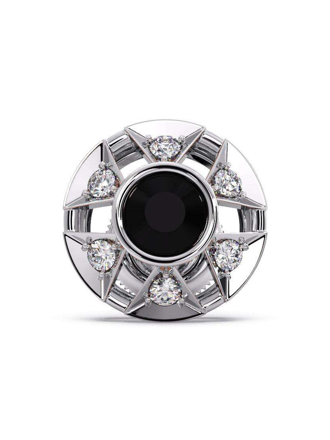 

CANDERE A KALYAN JEWELLERS COMPANY Men Diamond-Studded 18KT White Gold Earrings - 1.31 g, Metallic