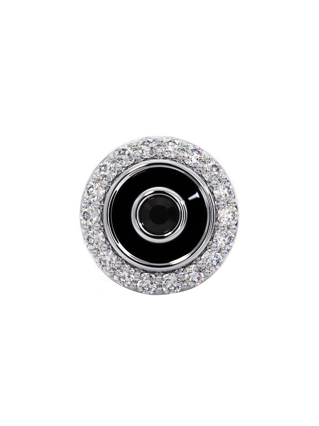 

CANDERE A KALYAN JEWELLERS COMPANY Men Diamond-Studded 14KT White Gold Earrings - 0.94 gm, Metallic