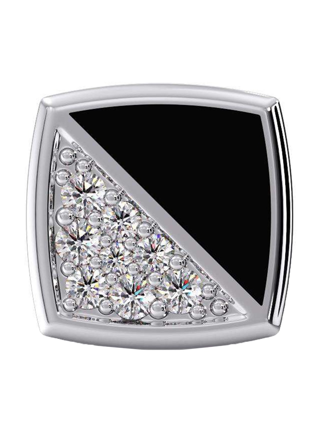 

CANDERE A KALYAN JEWELLERS COMPANY Men Diamond-Studded 14KT White Gold Earrings - 1.62 gm, Metallic