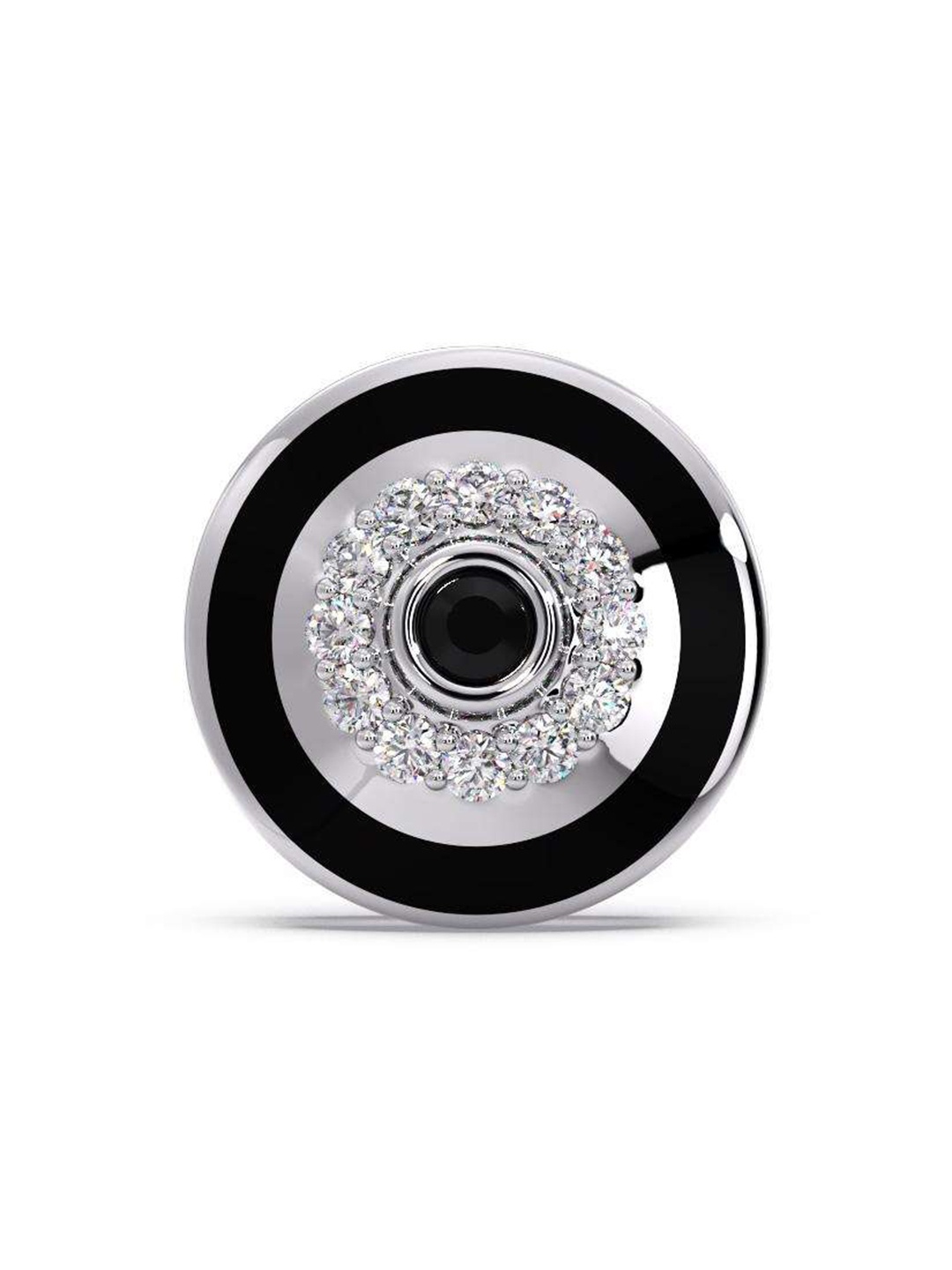 

CANDERE A KALYAN JEWELLERS COMPANY Men Diamond-Studded 14KT White Gold Earrings - 1.36 g, Metallic