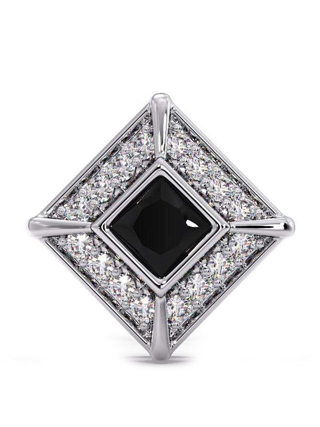 

CANDERE A KALYAN JEWELLERS COMPANY Men 18KT White Gold Diamond Stud Earring-1.5gm, Silver
