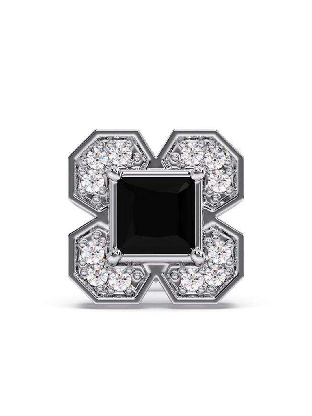 

CANDERE A KALYAN JEWELLERS COMPANY Men 14KT White Gold Diamond Stud Earring-1.87gm, Silver