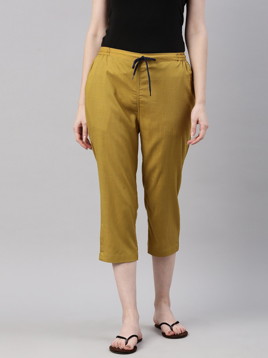 

Kryptic Women Mid-Rise Regular-Fit Capris, Mustard