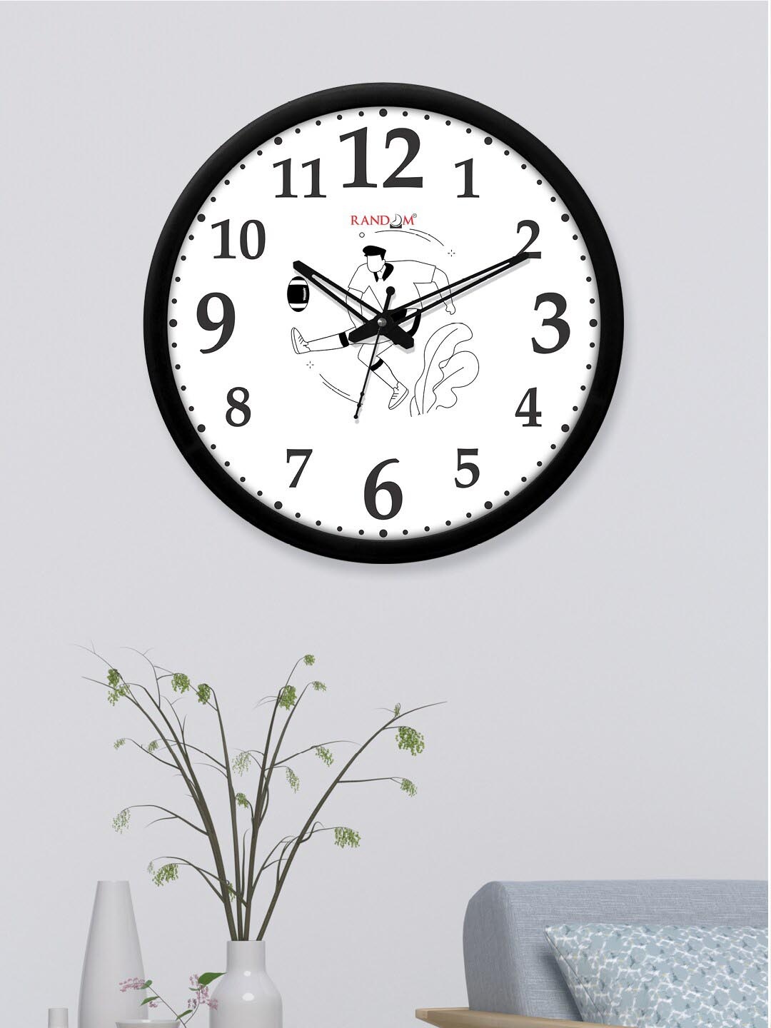

RANDOM White & Black Printed Analogue Contemporary Round Wall Clock