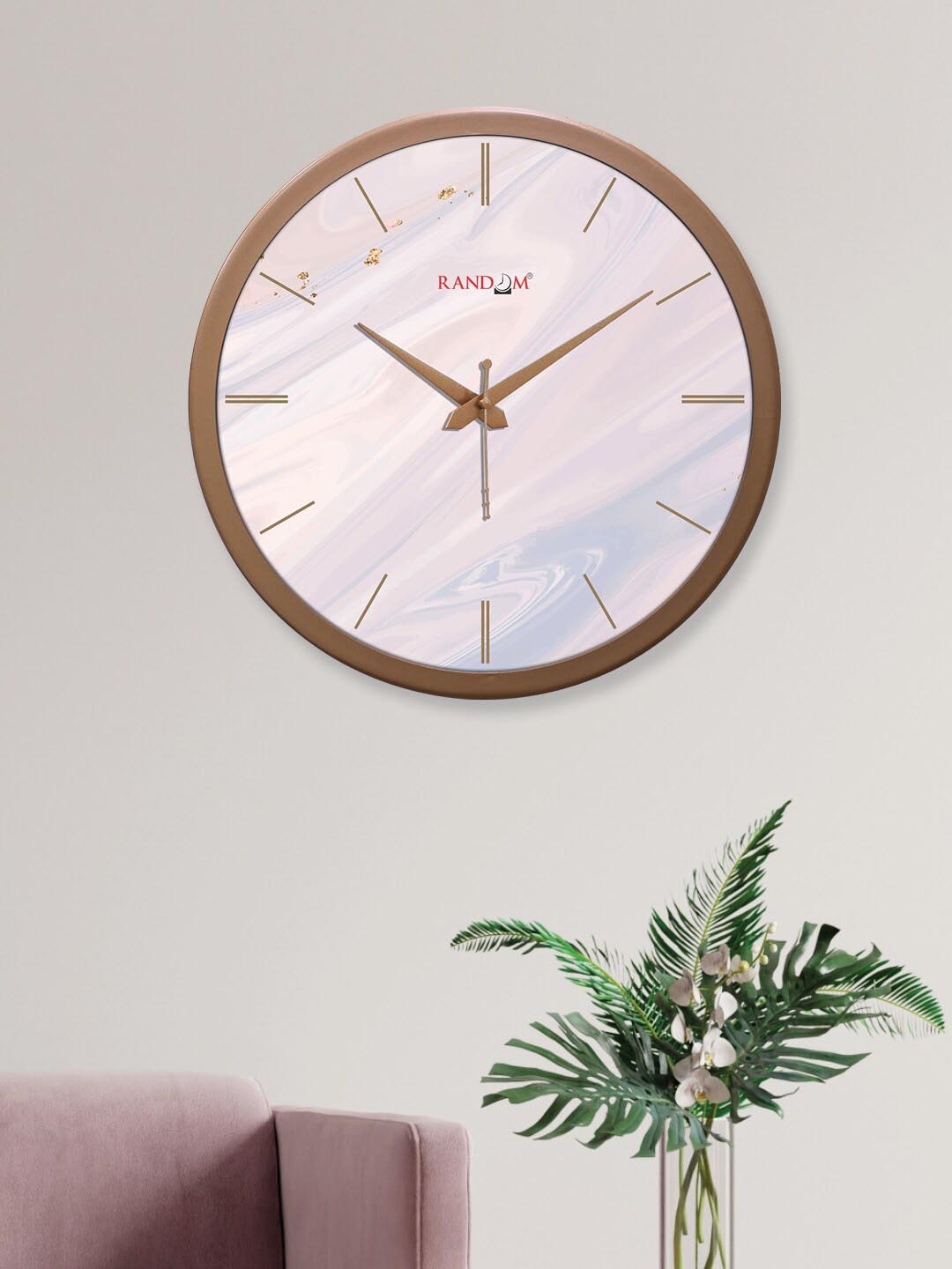 

RANDOM Copper-Toned & Purple Analogue Contemporary Round Wall Clock