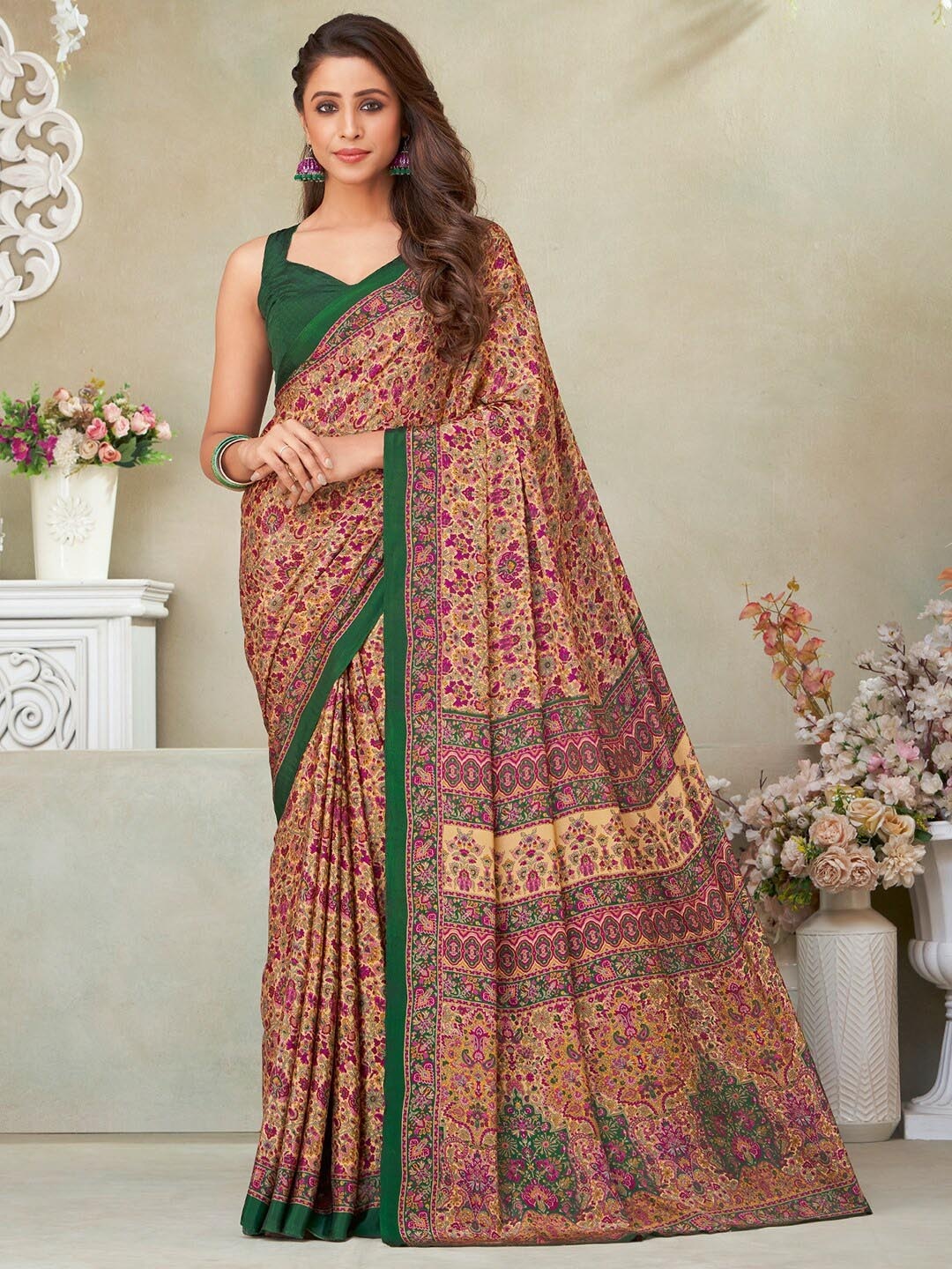 

Kasak Floral Printed Saree, Green