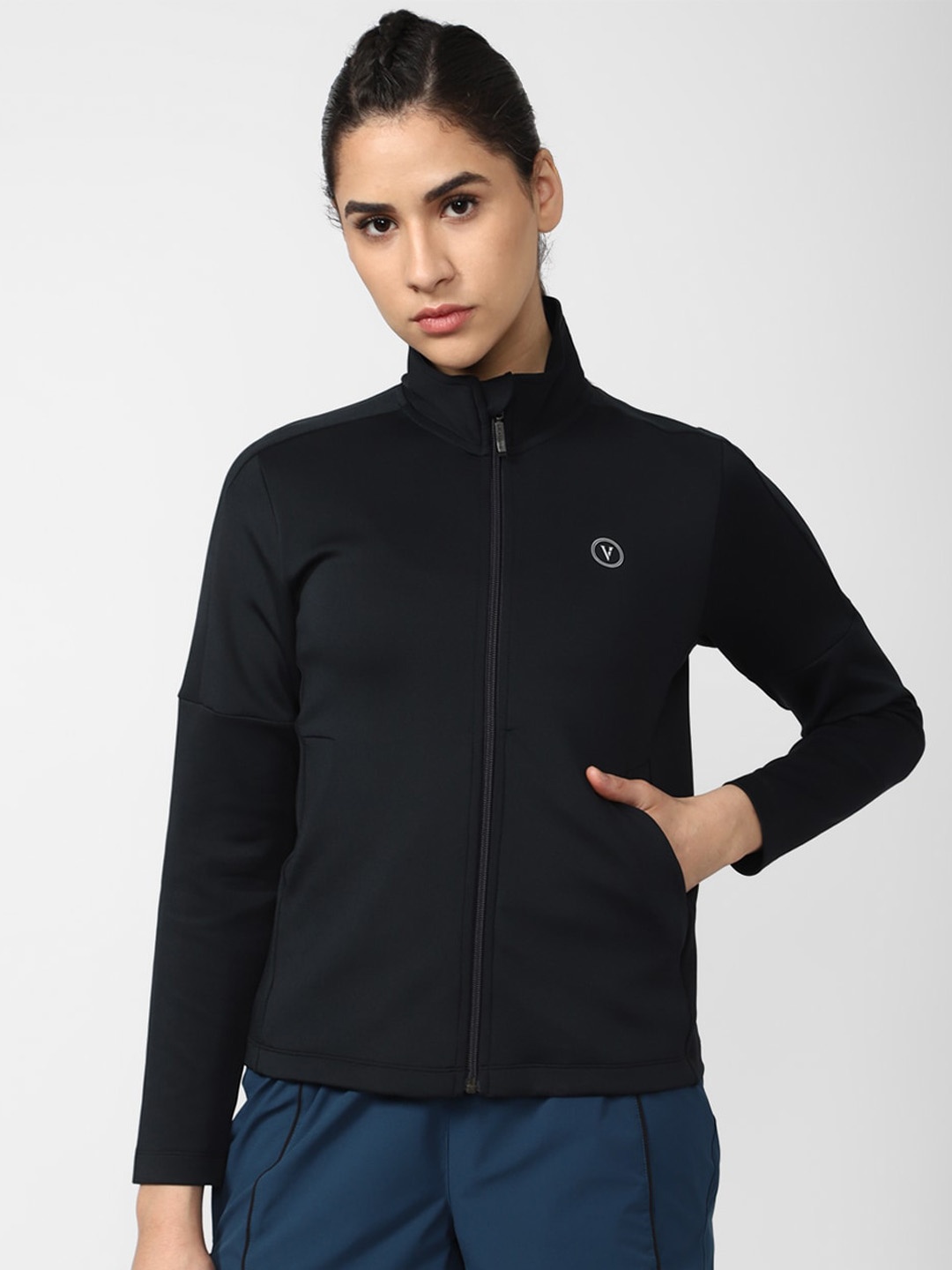 

Van Heusen Woman Mock Collar Sporty Jacket, Black