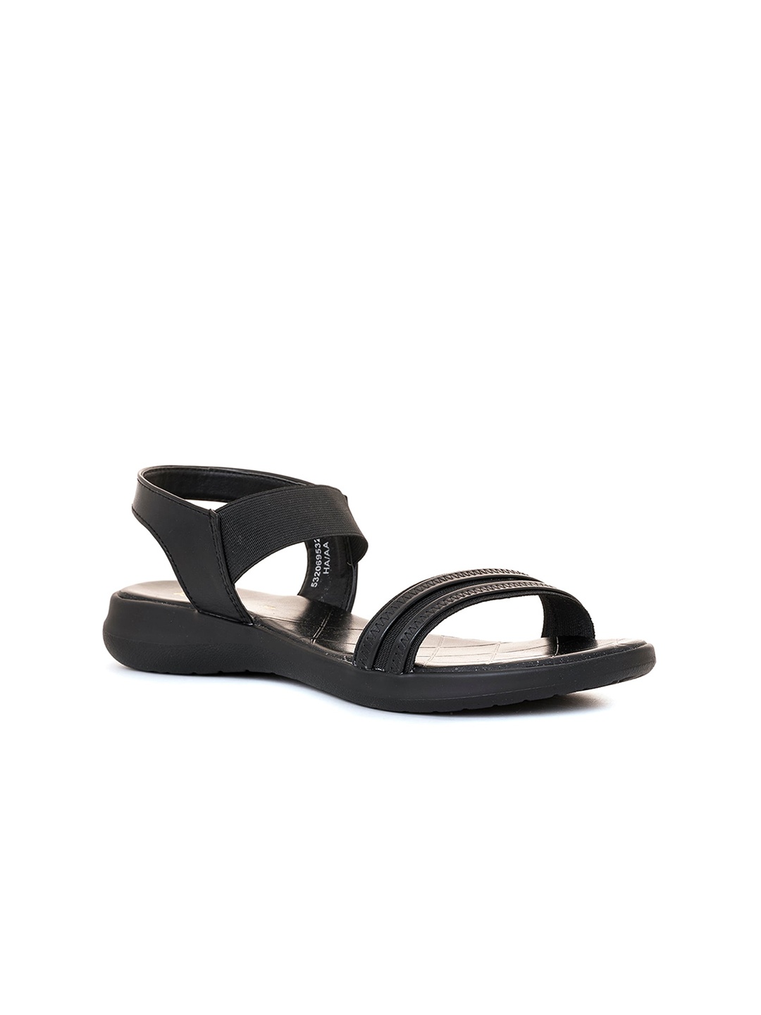 

Khadims Women Open Toe Velcro Sandal, Black