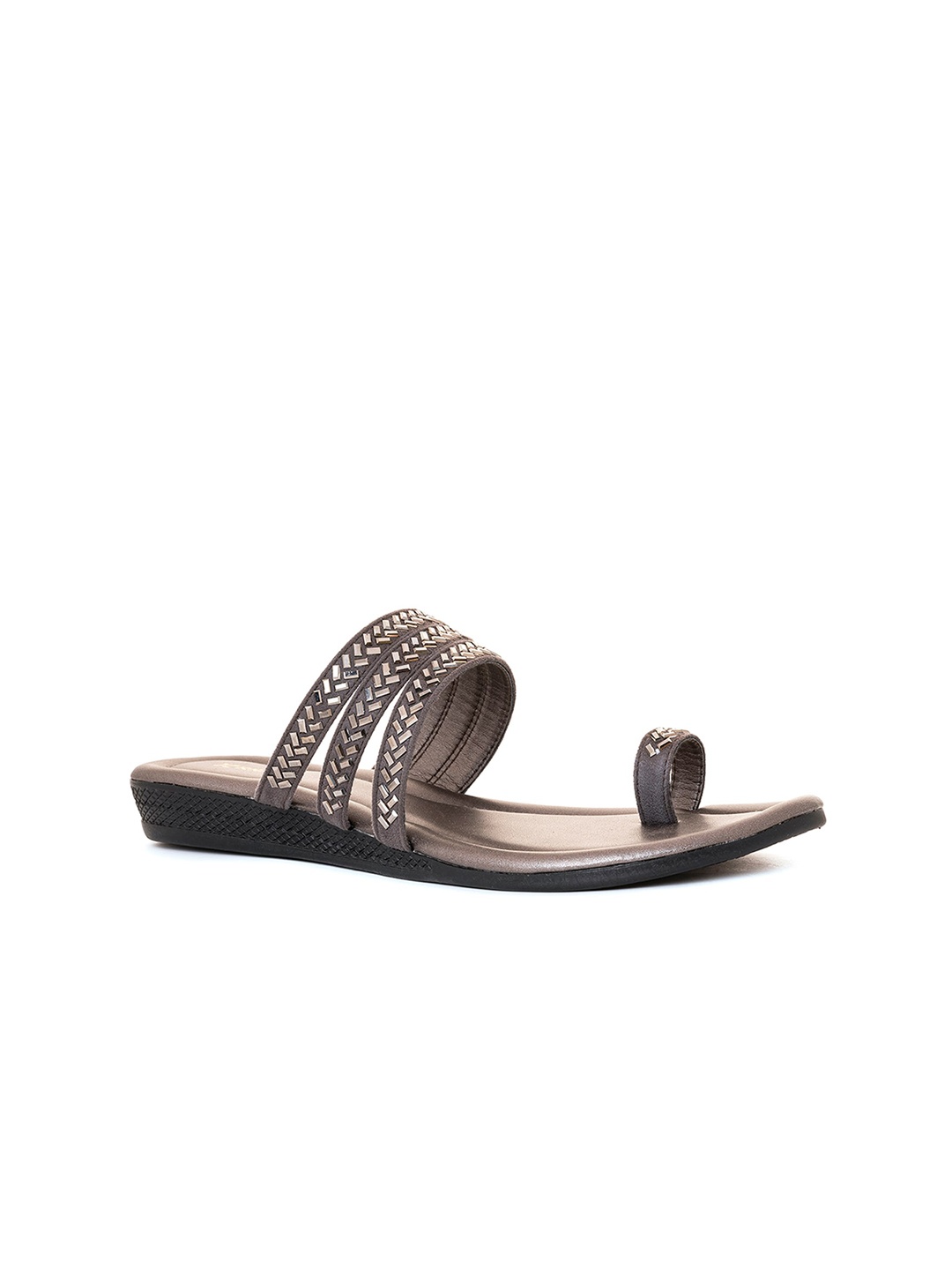 

Khadims Women Embellished One Toe Flats, Grey