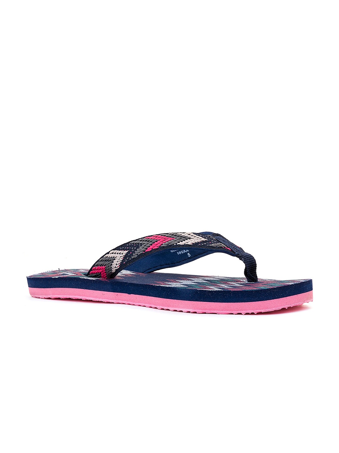

Khadims Women Printed Rubber Thong Flip-Flops, Navy blue