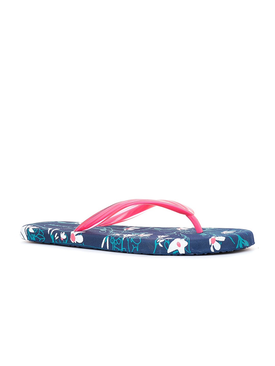 

Khadims Women Printed Rubber Thong Flip-Flops, Navy blue