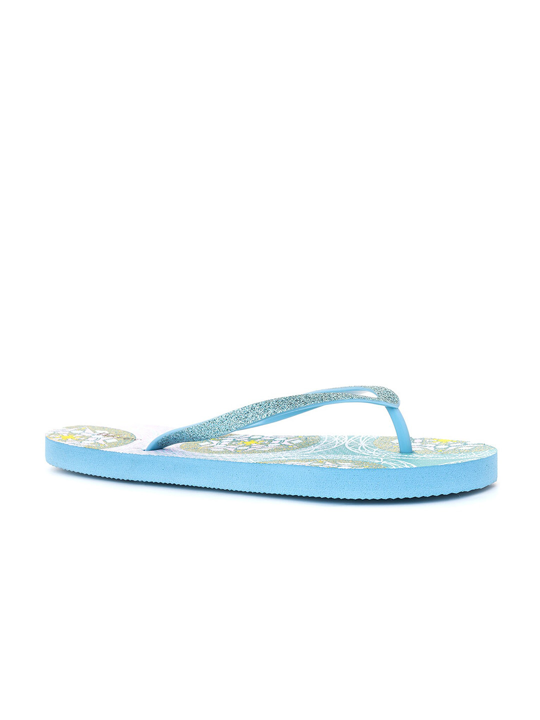 

Khadims Women Printed Rubber Thong Flip-Flops, Blue
