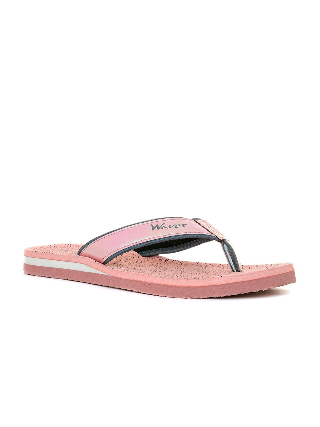 

Khadims Women Printed Rubber Thong Flip-Flops, Pink