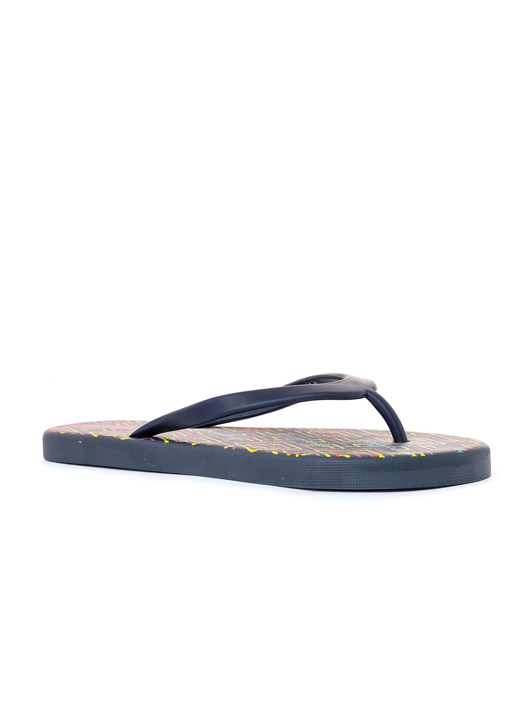 

Khadims Women Printed Rubber Thong Flip-Flops, Navy blue