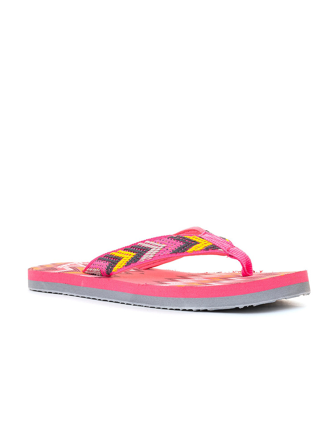 

Khadims Women Printed Rubber Thong Flip-Flops, Pink