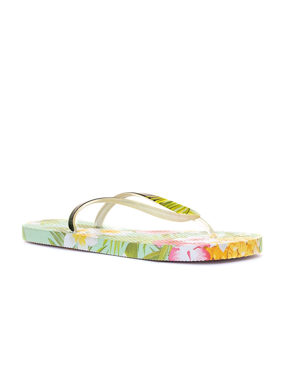 

Khadims Women Printed Rubber Thong Flip-Flops, Green