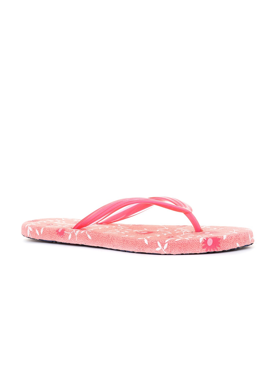 

Khadims Women Printed Rubber Thong Flip-Flops, Pink