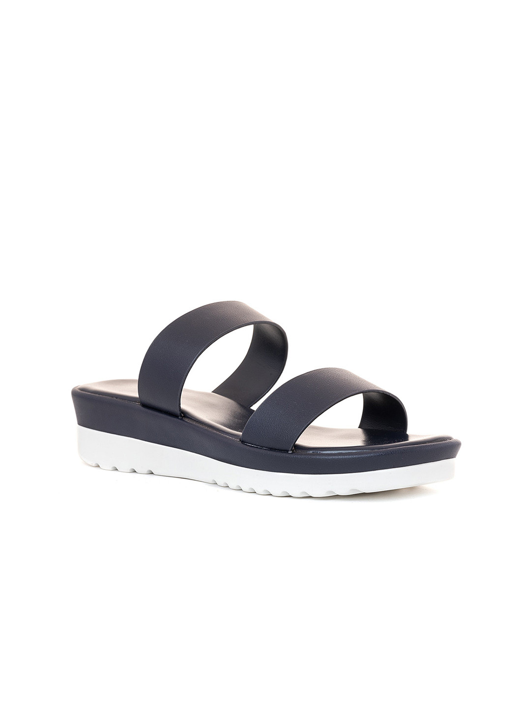 

Khadims Open Toe Flatform Heels, Navy blue