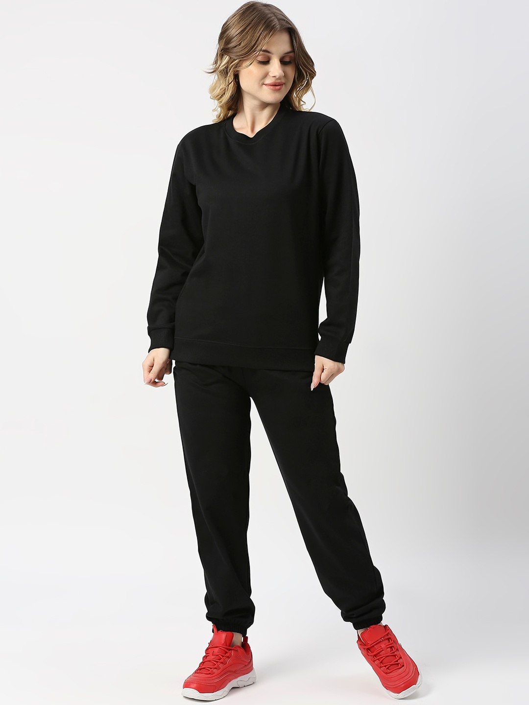 

Blamblack Women Sweatshirt and Joggers, Black