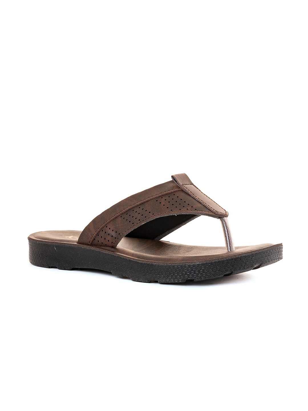 

Khadims Men Synthetic Thong Flip-Flops, Brown
