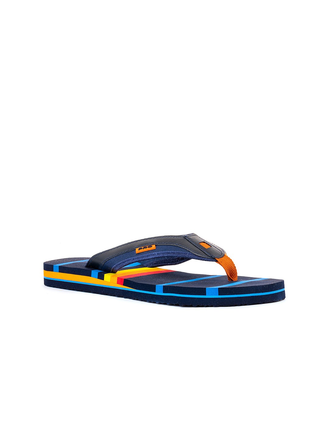 

Khadims Men Striped Rubber Thong Flip-Flops, Navy blue