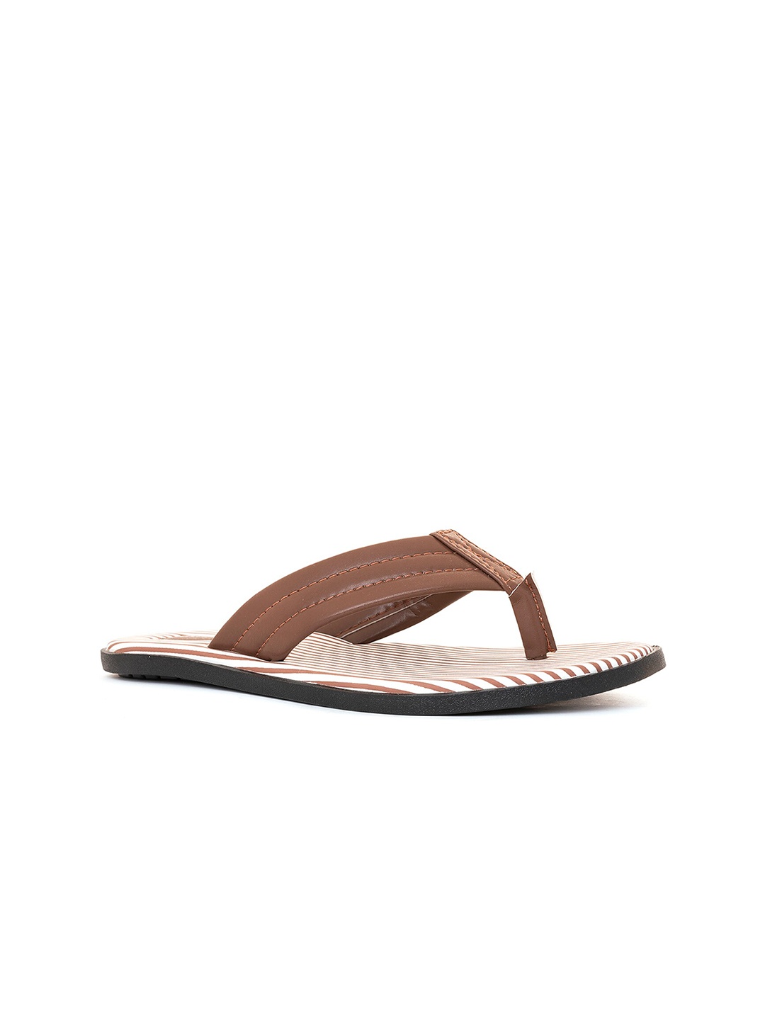 

Khadims Men Striped Thong Flip-Flops, Brown