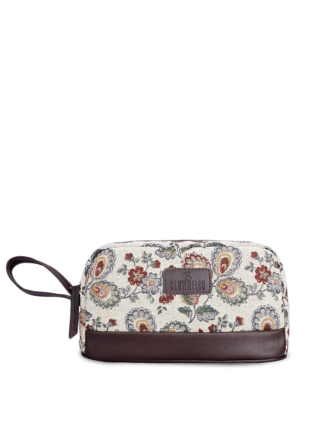 

THE CLOWNFISH Textured Toiletry Kit, Brown