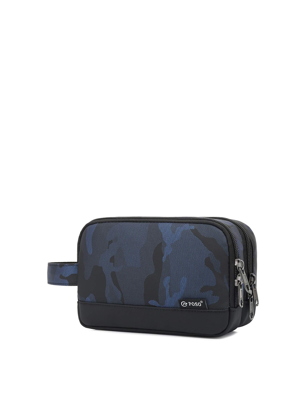 

THE CLOWNFISH Camouflage Printed Travel Pouch Toiletry Kit - Blue
