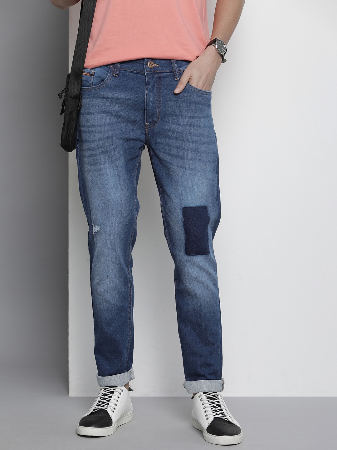 

The Indian Garage Co Men Slim Fit Stretchable Jeans, Blue