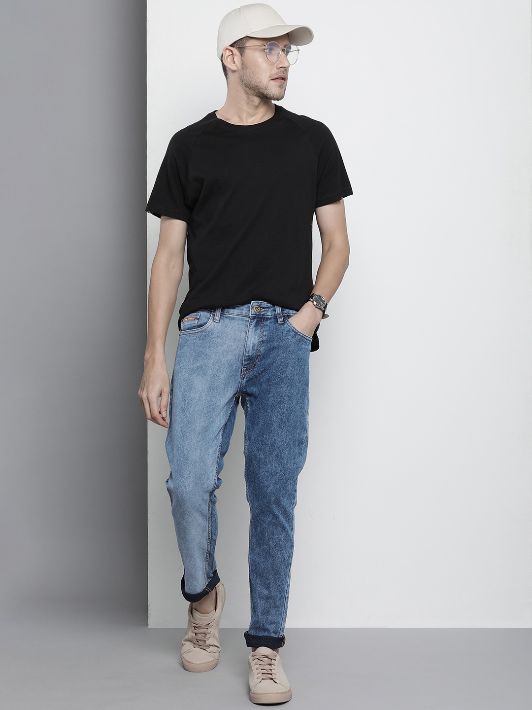 

The Indian Garage Co Slim Fit Light Fade Stretchable Jeans, Blue