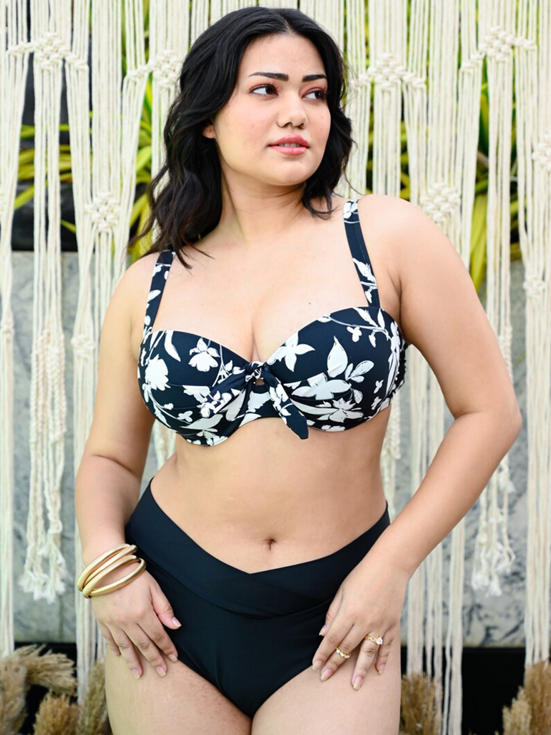 

FancyPants Printed Swimwear Bikini Set, Black
