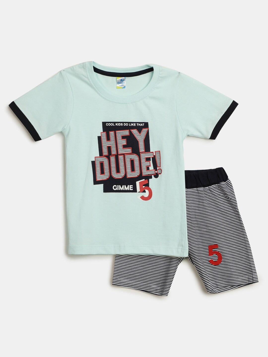 

V-Mart Infants Kids Cotton Printed T-shirt with Shorts, Blue