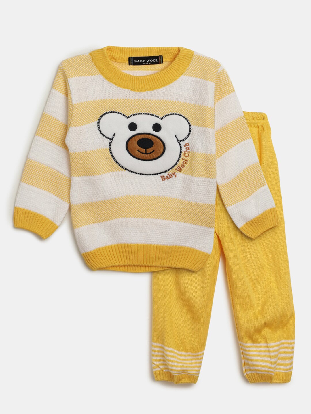 

V-Mart Kids Self Design Pure Cotton Top with Trousers, Yellow