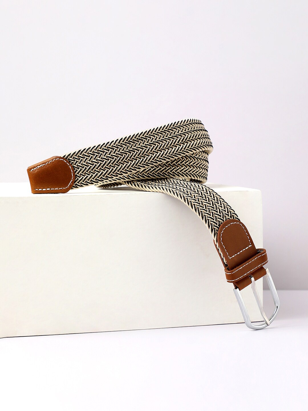 

French Accent Men Braided Belt, Brown