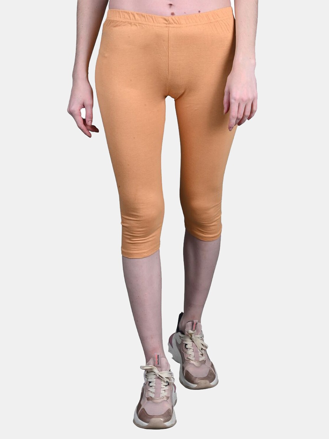 

FRENCH KLEIDER Girls Mid-Rise Pure Cotton Capris, Beige