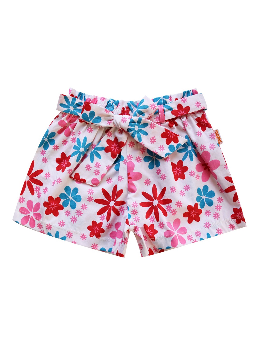 

milou Girls Floral Printed Regular Fit Pure Cotton Shorts, White