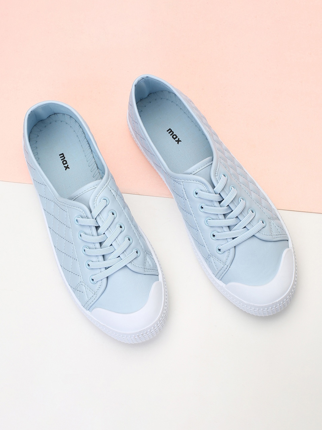 

max Women Stitch Detail Sneakers, Blue